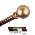 Central Design Central Design 4883-284 Julian 0.81 in. Curtain Rod; 28-48 in. - Antique Brass 4883-284